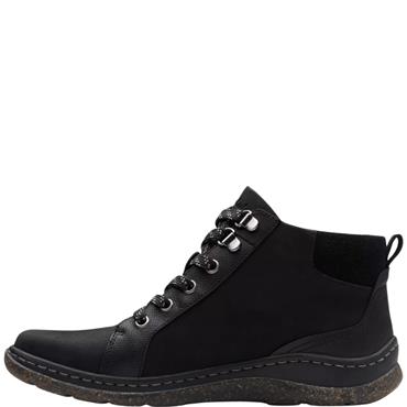 CLARKS WOMENS WATERPROOF LACE ANKLE BOOT - BLACK